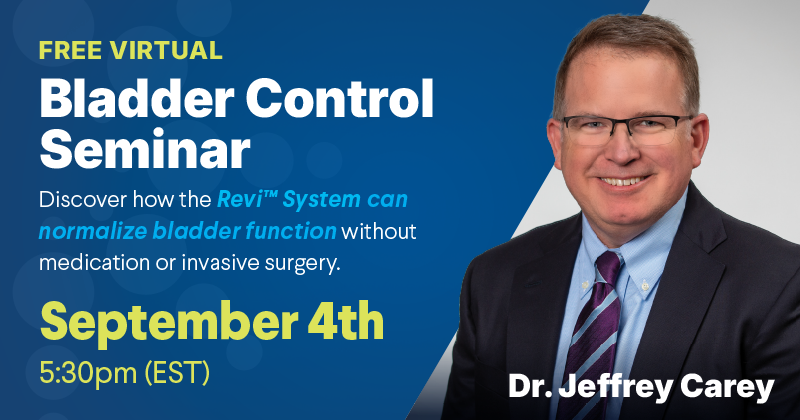 Dr. Jeffrey Carey feature image promoting bladder control webinar