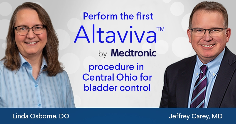 First Patients at Central Ohio Urology Surgery Center Receive New Implantable Tibial Device to Manage Bladder Control Symptoms